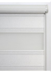 Resim Buperde Beyaz - Gümüş Simli Pilise Pliseli Zebra Stor Perde 