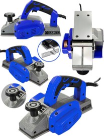 Resim Graizer Alman Pro 4000 Watt Bakir Sargılı Metal Şanzuman Çift Bıçakli Planya Rende Makinesi Mavi 