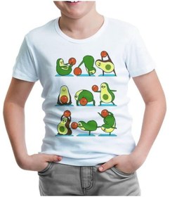 Resim Yoga - Avocado Pozlar Beyaz Çocuk Tshirt 