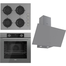 Resim Ferre Fryart CS Serisi XE63CPR - CS208 - D079 Gri Ankastre Set 