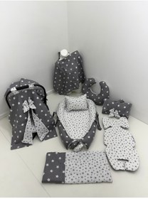 Resim Balamira Babynest Gri Beyaz Yıldız 10 Lu Babynest Takımı 