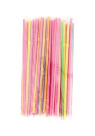 Resim Plastik Jelatinli Ince Körüklü Renkli Pipet - 100 Adet 