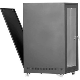 Resim Setrack 19'' 16U 600X600 Tekerlekli Camlı Rack Kabinet 