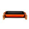Resim Lava 22x30 CM Döküm Dikdörtgen Yekpare Çift Kulplu Turuncu Rosto ve Fırın Tepsisi - Kayın Servis Ahşabı LV P TP 2230 K4 O 