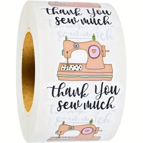 Resim 500 Adet Dikiş Makinesi Teşekkür Etiketleri - 3.99cm x 4.32cm El Sanatları, Zarf ve Hediye Çantaları için Dekoratif Etiketler "Bizimle Dikiş Yaptığınız İçin Teşekkür Ederiz" Tasarımı, Dikiş Malzemeleri Aksesuarları 