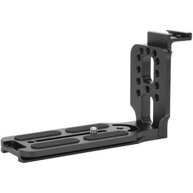 Resim Tenfowee Metal L Tipi Dikey Çekim Pano, Universal 38mm Kart Yeri, Kaymazsız Pad, Çıkartılabilir Hot Shoe Montajı, Cnc Hassas İşleme, Siyah L130a 