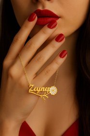 Resim vogutima jewelery&silver by timuçin mavili Kadın Gümüş Kolye - Zeynep Yazılı Papatya Isim • Işıklı Kutuda • Sevgiliye • Eşe • Anneye 