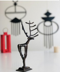 Resim Hatti Geyik Heykeli Büyük Boy Eskitmeli 