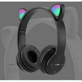 Resim P47m Tws Kablosuz Kulaklık Bluetooth Kulaklık Katlanabilir Stereo Led Kedi Kulak Gürültü Önleyici Kulaklıklar Gençler Çocuklar İçin 