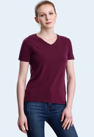 Resim Slazenger PERICAS Kadın V Yaka Mürdüm Tişört 