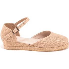 Resim Star Tombis Gerçek Elişi 3cm Arkası Az Açık Hasır Jüt Bantlı Günlük Kadın Espadril Handmade Hasır 