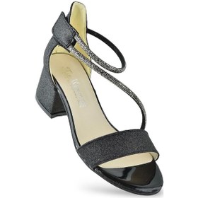 Resim 259 Abiye Kız Çocuk Topuklu Ayakkabı Düğünlük Nişan Abiye Elbise Ayakkabısı Siyah 