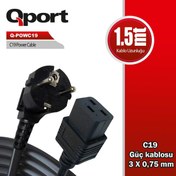 Resim QPORT Q-POWC19 1.5m C19 GÜÇ KABLOSU 