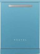 Resim Vestel BM 5001 Retro 5 Programlı 13 Kişilik Bulaşık Makinesi Mavi 