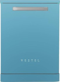 Resim Vestel BM 5001 Retro 5 Programlı 13 Kişilik Bulaşık Makinesi Mavi 