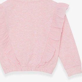 Resim Breeze Kız Çocuk Sweatshirt Beli Lastikli 4-8 Yaş, Somon Melanj Somon 
