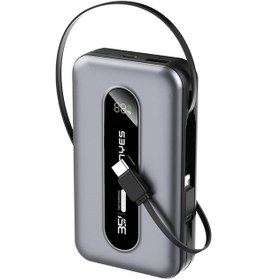 Resim Lenyes Px1002d Dijital Göstergeli Teleskopik Type-c Ve Lightning Kablolu Powerbank 35w 10.000mah Gri 