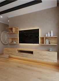 Resim Resital Ledli Duvara Monte Tv Sehpası - Çam - W6014-6 Çam 