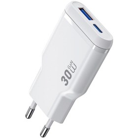 Resim Wiwu Wi-g033 Essen Slim Serisi Gan Tech Pd Hızlı Şarj Özellikli Şarj Başlığı 30w Beyaz 