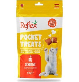 Resim Reflex Pocket Treats Sensitive Hassas Kedi Ödül Maması 60 G 