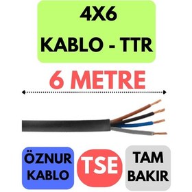 Resim Öznur 4x6 Ttr Kablo Metre Seçenekli Siyah - 6 Metre 