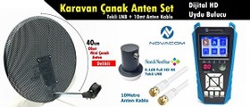 Resim 40 CM Delikli Karavan Çanak Anten Seti - Dijital HD Uydu Bulucu 