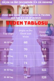 Resim Dalikda Genç/Çocuk Uzun Pamuk Astarlı şifon Pliseli Tesettür Elbise 