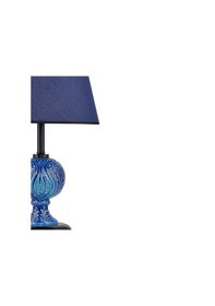 Resim Light Sardes Çini Detaylı Seramik Abajur - Mavi Şapka / Siyah Ayak Çok Renkli 
