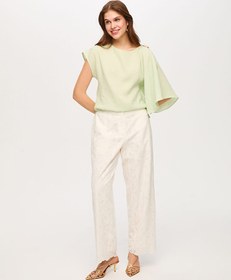 Resim Wide Leg Fit Brode Nakış Detaylı Pantolon Faik Sönmez - Ekru / M 