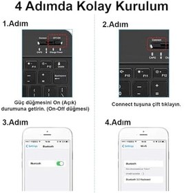 Resim Microcase Tablet ve Telefonlar için Bluetooth Klavye ve Mouse Set - Mor AL3476 
