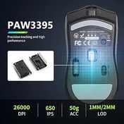 Resim DELUX M800Pro Oyun faresi kablosuz, PAW3395 sensörlü 26000DPI ile, üç modlu, Huano pembe şalter, 80 saat pil, 72 g hafif 