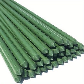 Resim 10 Adet Bahçe Kazığı - Bitki ve Ağaçlar için Kaplamalı Çelik Kazıklar, Kaymaz, Hava Koşullarına Dayanıklı, Çift Başlı Tasarım, 60.05cm Güvenli Bitki Destek Malzemeleri 