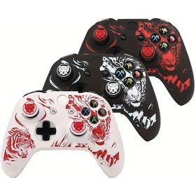 Resim Sunshine022 Ralan Lazer Oyuklu Kaplan Desenli Xbox One S/x Kumanda Kılıfı Siyah Beyaz 