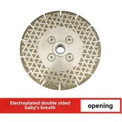 Resim Springsun M14 Flanlı Elektroplated Elmas Taş Kesim Diski - Mermer, Seramik, Granit İçin Çift Taraflı Yıldız Desenli U Dişli Φ115 