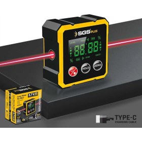 Resim Belle Fusion Mey Ithalat® Sgs 5431 Lazer Dijital Açı Ölçer Mıknatıslı 