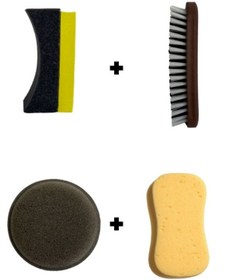 Resim Dark Star Lastik Parlatıcı Süngeri, Koltuk Fırçası, Cila Pedi ve Yıkama Süngeri - 4'lü Set 