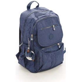 Resim 571 Krinkıl/klinkır Su Geçirmez Hafif Çok Gözlü Spor, Seyahat, Okul, Laptop Sırt Çantası Lacivert 2e Lacivert 