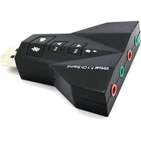 Resim Peri Store 4931 7.1 7 Kanal Mikrofon Destekli Çift Girişli Çevirici Harici USB Ses Kartı 