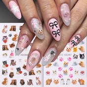 Resim 4 Adet Sevimli Karikatür Kedi Pati Tırnak Sticker Seti, Kadınlar için Kendinden Yapışkanlı Akrilik Tırnak Çıkartmaları, Tırnak Sanatı Malzemeleri 