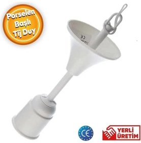 Resim AyrStore Muhafazalı Korumalı Asma Askı Porselen Askılı Tij Duy Takımı Tavan Lamba Tutucu Duyu Başlığı 