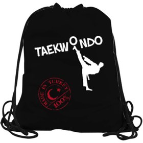 Resim Tisho Taekwondo Baskılı Büzgülü Spor Çantası Büzgülü Spor Çanta 