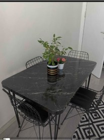Resim Masterline Siyah Tel Masa Sandalye Takımı 