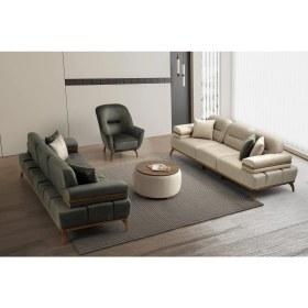 Resim Inci Ahşap Ayaklı Mekanizmalı 3 Lü Kanepe 