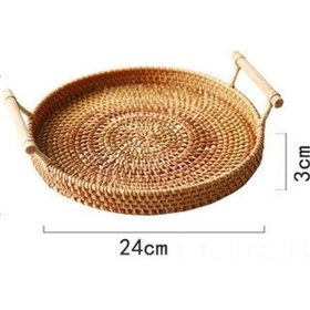 Resim Leezsing El Yapımı Vietnam Hasırı Çift Kulplu Servis Tepsisi - Pratik Ve Dayanıklı 