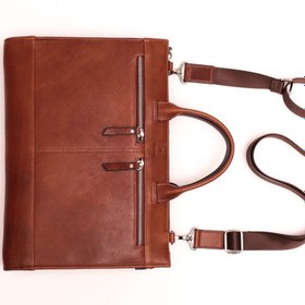 Resim Deri Briefcase Evrak Çantası - Taba 