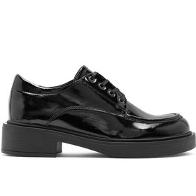 Resim Derimod Kadın Siyah Bağcıklı Deri Oxford Ayakkabı 24WFD511616 