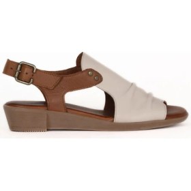 Resim Bueno Shoes Gri Deri Kadın Düz Sandalet 