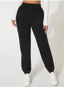 Resim Kadın Siyah Oversize Eşofman Altı - Unisex Siyah-260783 