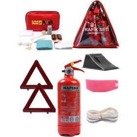 Resim KKDAVM Üçgen Trafik ve Ilk Yardım Seti Ekonomik - Karayollarına Uygun Trafik Seti 
