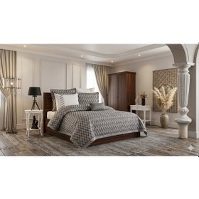 Resim Elegant 7 Parça Pike Yatak Örtüsü Seti Gri 